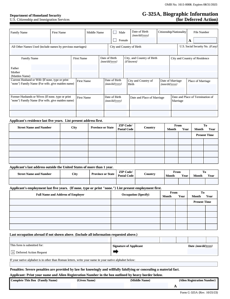 Form G-325A