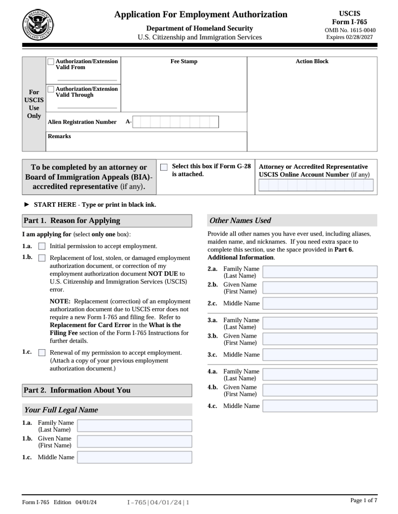 Form i-765