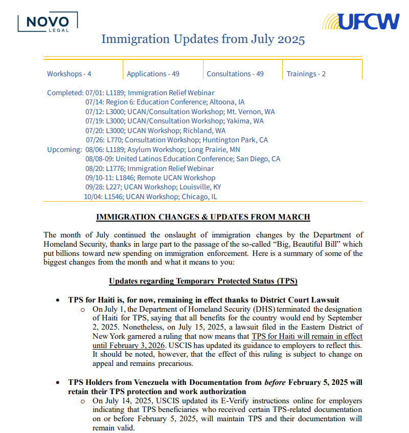Legal Updates from July 2025