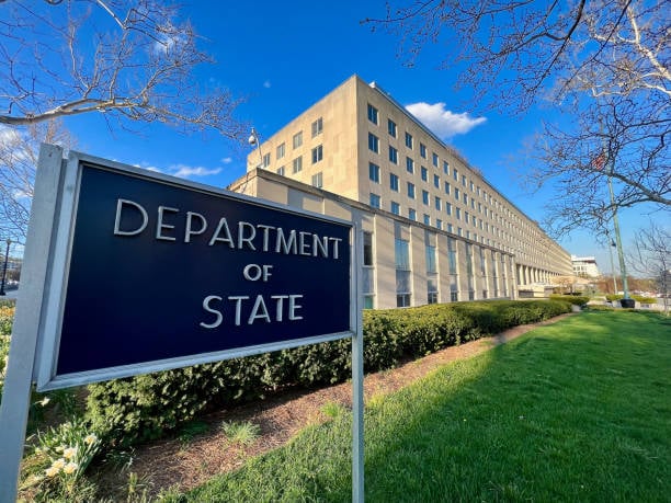 Exterior of the U.S. Department of State building in Washington, D.C., where new consular training has paused immigrant visa processing worldwide